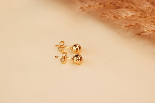 Round Ball Earrings Stud 4mm