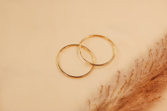 Endless Round Hoop Earrings 14K Gold Filled 20mm