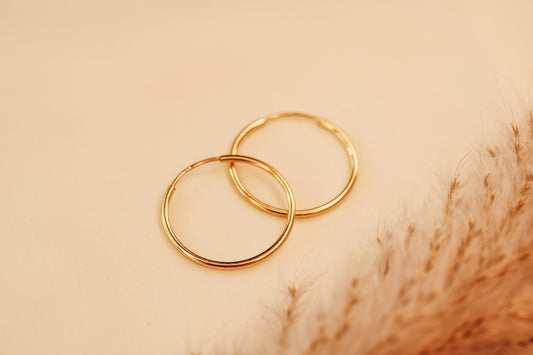 Endless Round Hoop Earrings 14K Gold Filled 14mm